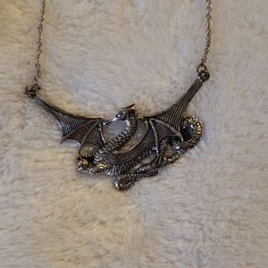 Sterling silver dragon necklace